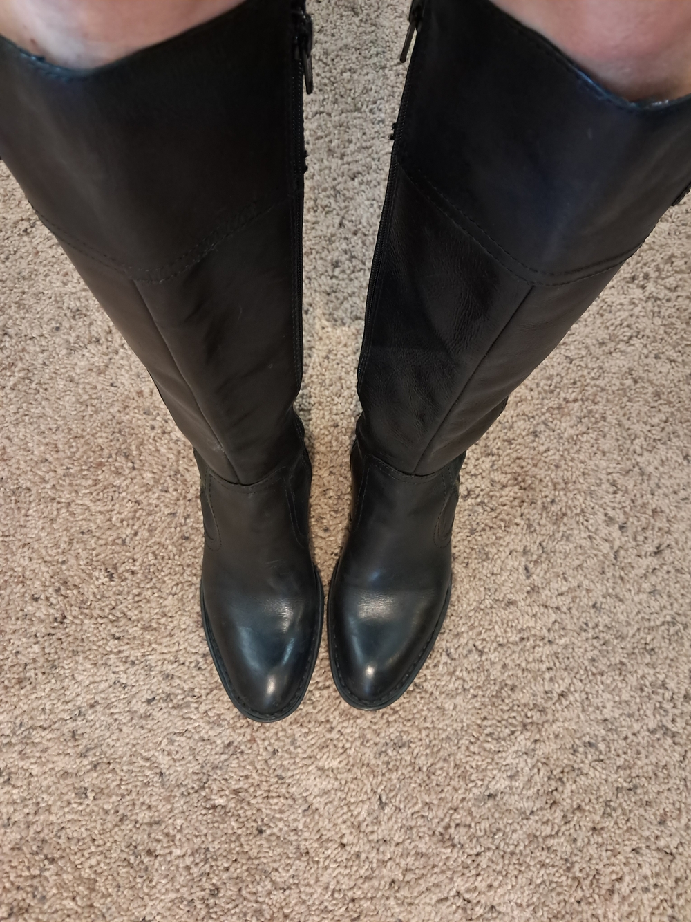 Born Black Tall Knee-High Leather Boots In Size 6